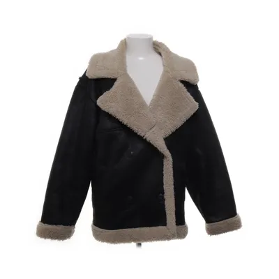 Shearlingjacka (Svart, Beige) från NA-KD Pälsimitation, Polyester