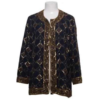 Veste (Bleu, Or) de Past Times Polyester, Soie