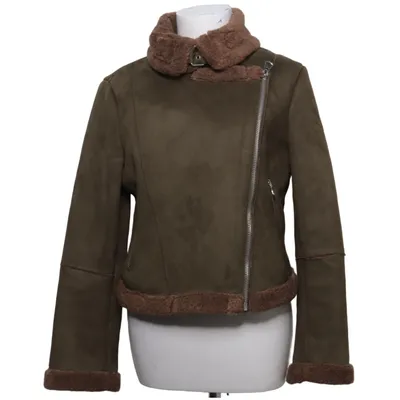 Shearlingjakke (Grøn, Brun) fra Zara Basic Outerwear Elastan, Polyester