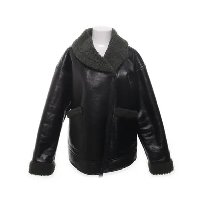 Shearling jas (Zwart) van Scotch & Soda Polyester, Imitatiebont