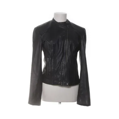 Leather jacket (Black) from Modström Cotton, Polyester, Leather