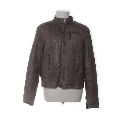 Læderjakke (Beige) fra MDK Bomuld, Polyester, Læder