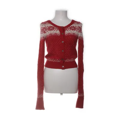 Cardigan (Rood, Meerkleurig) van Abercrombie & Fitch Katoen, Konijnenbont, Nylon