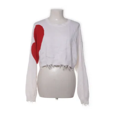 Sweater (White, Red) from Zoe Ona Acrylic, Cotton