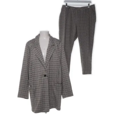 Kostym (Vit, Brun, Flerfärgad) från Zizzi Elastan, Polyester, Viskos