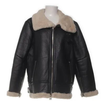 Shearling jas (Zwart) van Zara Woman Polyurethaan
