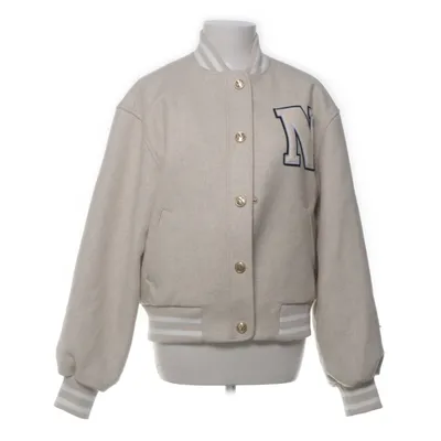 Collegejakke (Beige, Hvid) fra Nikkie Polyester, Uld