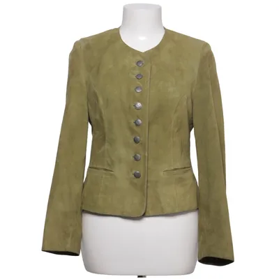 Leren jack (Groen) van Meindl Acetaat, Leer, Viscose