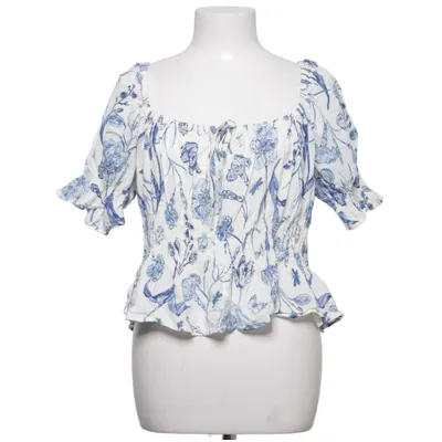 Crop top (Blauw, Wit) van H&M Katoen, Elastaan