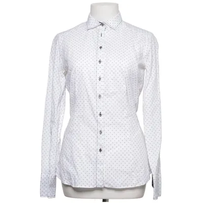 Shirt (Wit, Blauw) van Eterna Katoen, Elastaan