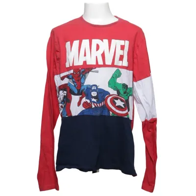 Långärmad t-shirt (Röd, Blå, Vit, Flerfärgad) från Marvel Comics Bomull