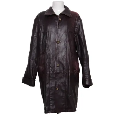Veste longue en cuir (Marron) de Saki Cuir, Polyester