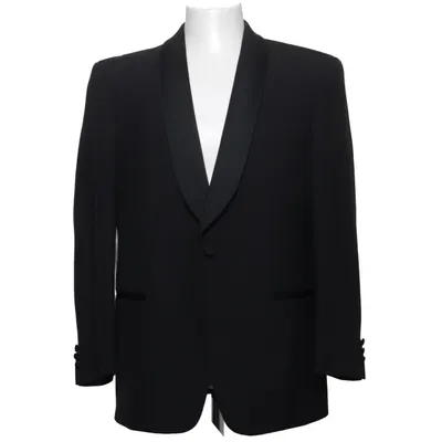 Tuxedo jacket (Black) from Festive Polyester, Wool