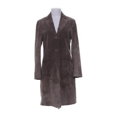 Læderfrakke (Brun) fra Modeva Ruskind, Polyester, Læder