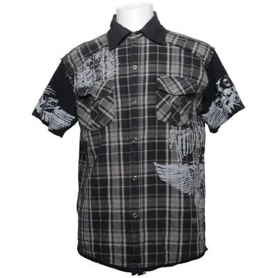 Kortärmad skjorta (Grå, Svart, Vit) Bomull