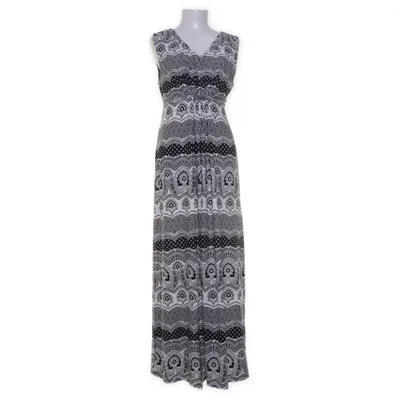 Maxikjole (Sort, Hvid) fra Izabella Polyester, Elastan