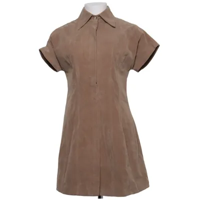 Skjortekjole (Brun) fra IVIVI Polyester, Viscose