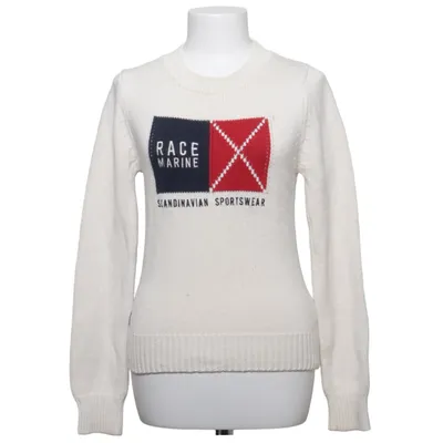Sweater (White, Multicolored) from Race Marine Acrylic, Cotton