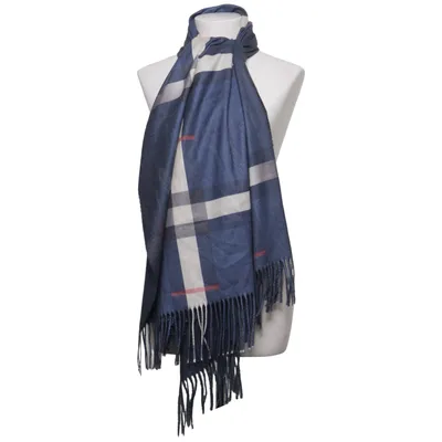 Écharpe (Bleu, Multicolore) de Cashmere Viscose, Laine