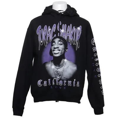 Sweat à capuche (Noir) de 2Pac Coton, Polyester recyclé