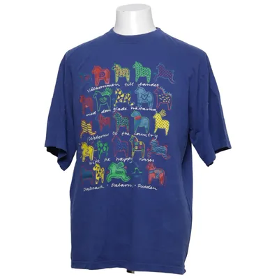 T-shirt (Blue, Multicolored) from Printer Active Wear Cotton