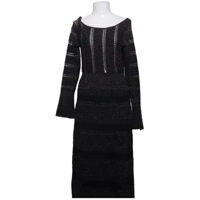 Robe longue (Gris, Noir) de Zara Knit Élasthane, Polyester