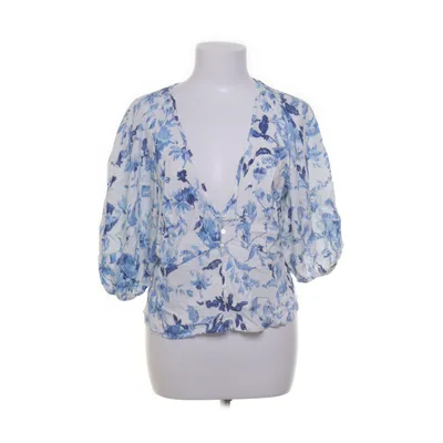 Top (Wit, Blauw) van H&M Premium Quality Linnen, Viscose