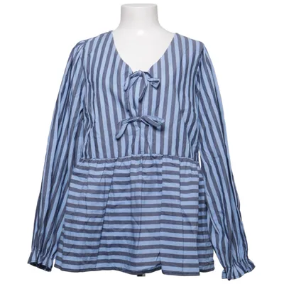 Blouse (Blue, Gray) from Zizzi Cotton