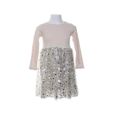 Jurk (Beige, Zilver) van H&M Katoen, Elastaan, Polyester