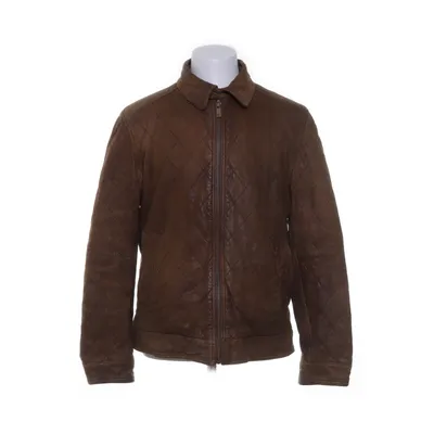 Leather jacket (Brown) from Massimo Dutti Cotton, Leather, Polyester
