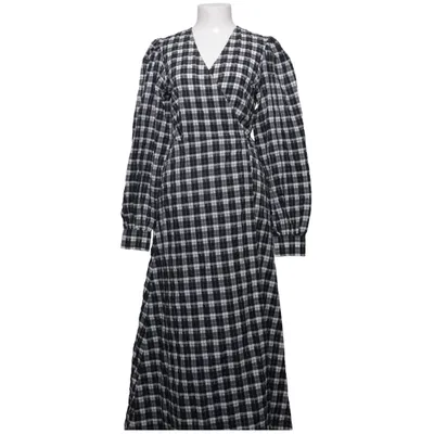 Robe portefeuille (Noir, Blanc) de Ganni Coton, Polyamide, Polyester