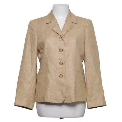 Blazer (Beige) fra D&V Collection Acetat, Linned, Silke, Viscose