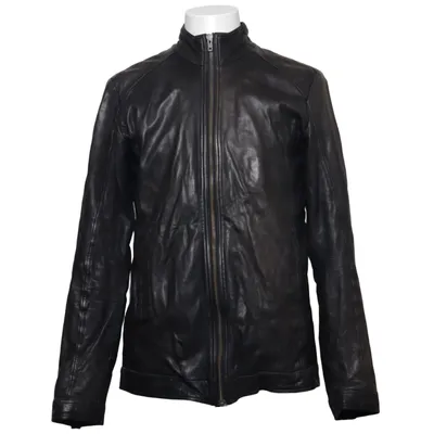 Läderjacka (Svart) från RVLT Revolution Bomull, Skinn, Polyester