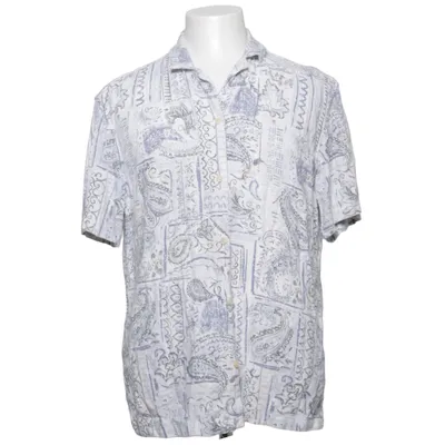 Korte mouwen shirt (Blauw, Wit) van Zara Linnen, Viscose