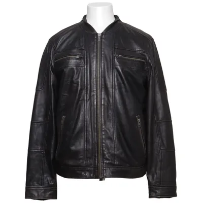 Leren jack (Zwart) van Dekkers Leer, Polyester