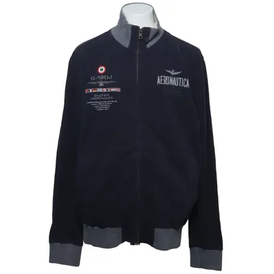 Cardigan (Bleu, Gris) de Aeronautica Militare Coton, Élasthane