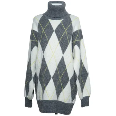 Pul à col roulé (Gris, Blanc, Jaune) de Pringle of Scotland x H&M Acrylique, Élasthane, Polyester, Laine