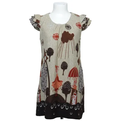Jurk (Beige, Bruin, Meerkleurig) van Ravi Famous Katoen, Wol
