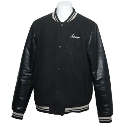 Collegejacka (Grå, Svart) från Icono Bomull, Polyester, Polyuretan, Viskos