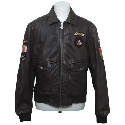 Bomberjack (Bruin) van Petroff Acryl, Leer, Polyester