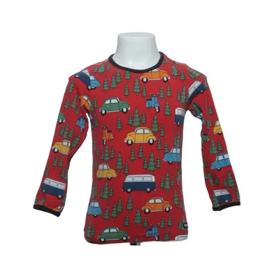 Long sleeve T-shirt (Red, Multicolored) from Villervalla Elastane, Organic cotton