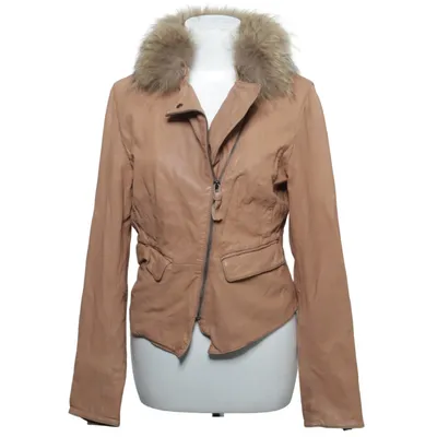 Leren jack (Beige) van Oakwood Katoen, Leer, Polyester