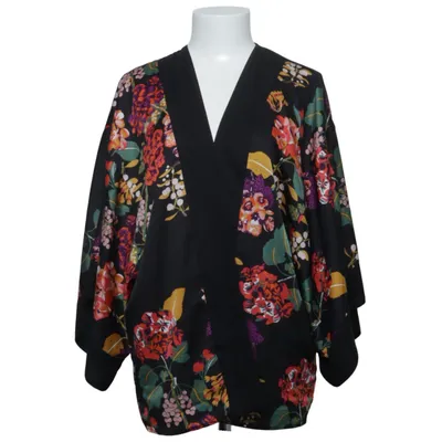 Kimono (Zwart, Meerkleurig) van H&M Conscious Collection Gerecycled polyester