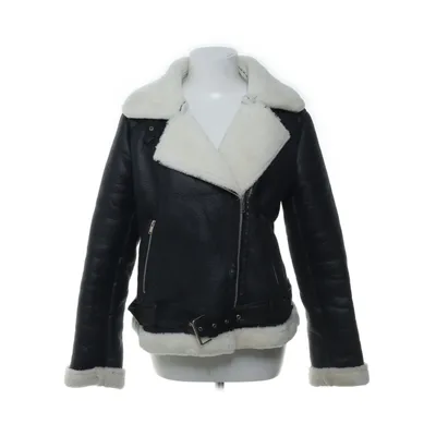 Shearlingjacka (Svart, Vit) från Shein Polyester, Polyuretan