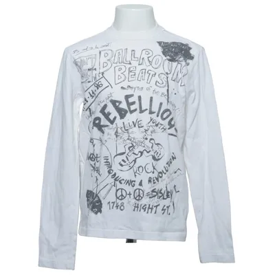 Lange mouwen shirt (Wit, Zwart) van Sisley Katoen