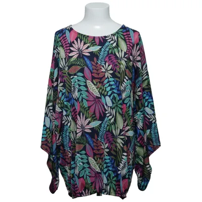Blouse (Blue, Multicolored) from Plus Size Elastane, Polyester