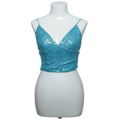 Crop top (Turquoise) from Oh Polly Elastane, Metallic fiber, Polyamide, Recycled polyester