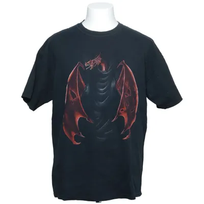 T-shirt (Svart, Röd) från Gildan Bomull