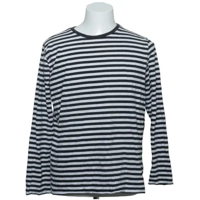 Langærmet t-shirt (Sort, Hvid) fra H&M Man Bomuld