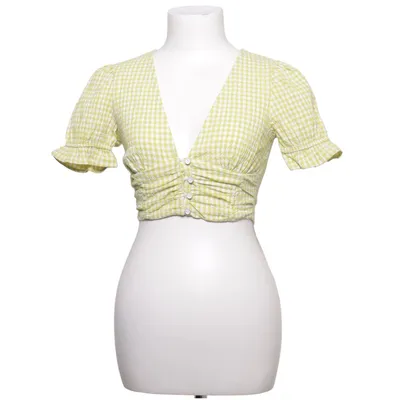 Crop top (Gul, Vit) från Pull & Bear Bomull, Elastan, Polyester